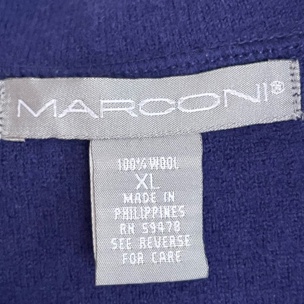 Women's wool indigo Purple Coat - Picture 2 of 8